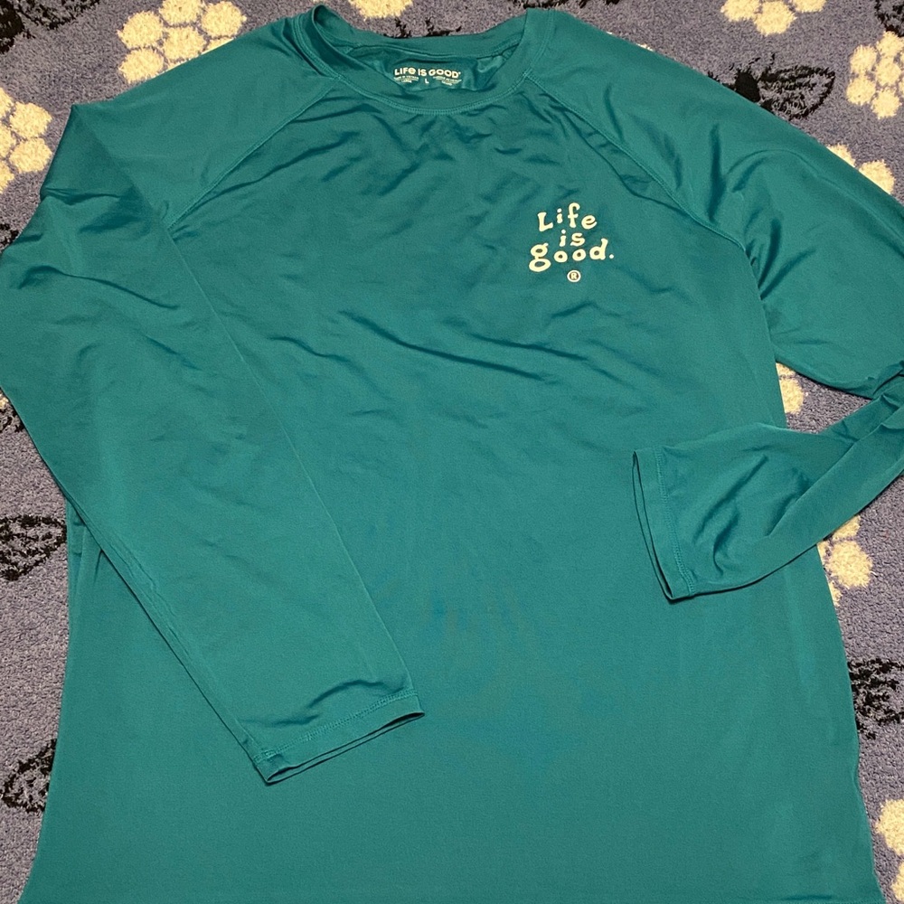 Life Is Good Teal Long Sleeve Shirt